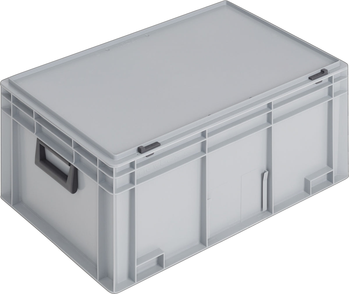 LOCKWEILER Kunststoffkoffer L600xB400xH233mm PP 2 Griffe Schiebeverschluss grau 42l