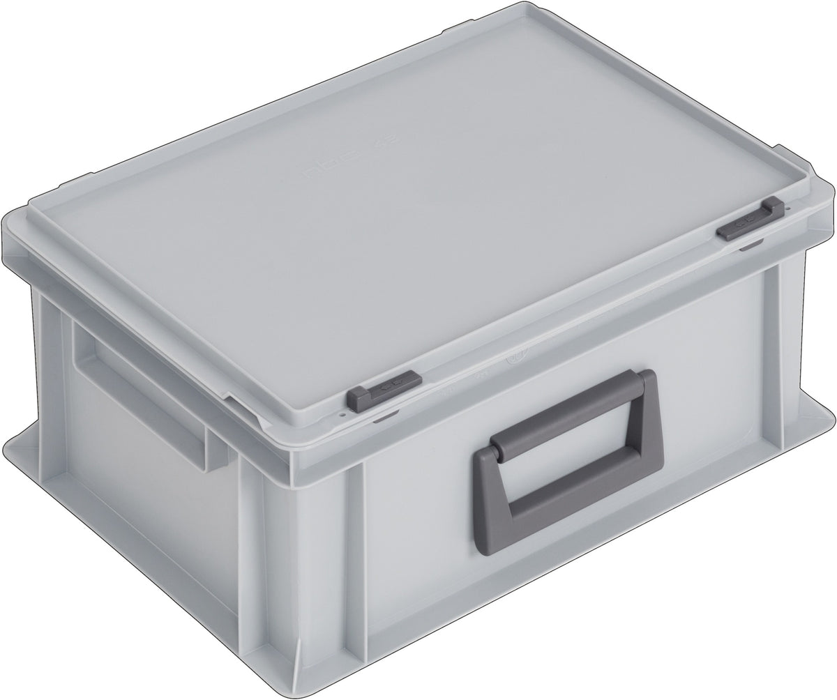 LOCKWEILER Kunststoffkoffer 10 l PP grau 400x300x133 mm mit Schiebeverschluss