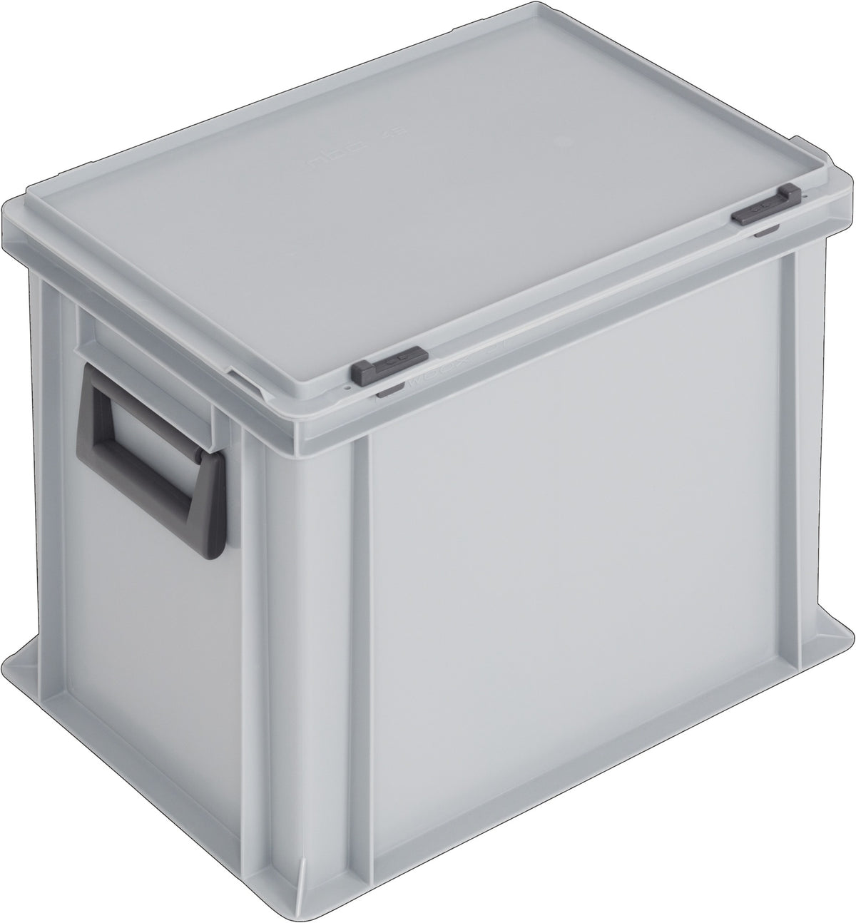 LOCKWEILER Kunststoffkoffer L600xB400xH233mm PP 2 Griffe Schiebeverschluss grau 42l