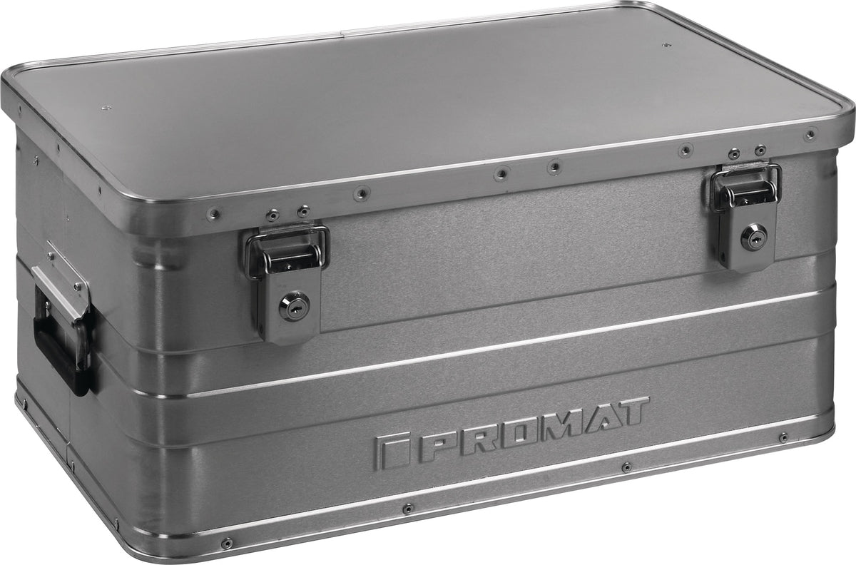 PROMAT Aluminiumbox 29 l mit Klappverschluss und Zylinderschloss, 430 x 330 x 275 mm