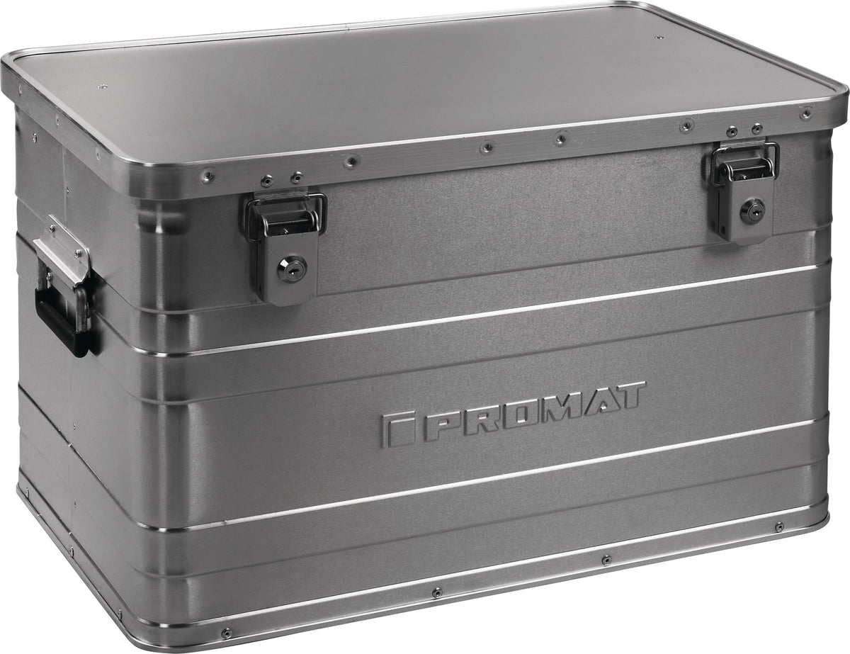 PROMAT Aluminiumbox 29 l mit Klappverschluss und Zylinderschloss, 430 x 330 x 275 mm