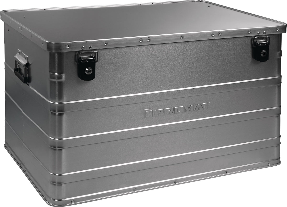 PROMAT Aluminiumbox 29 l mit Klappverschluss und Zylinderschloss, 430 x 330 x 275 mm