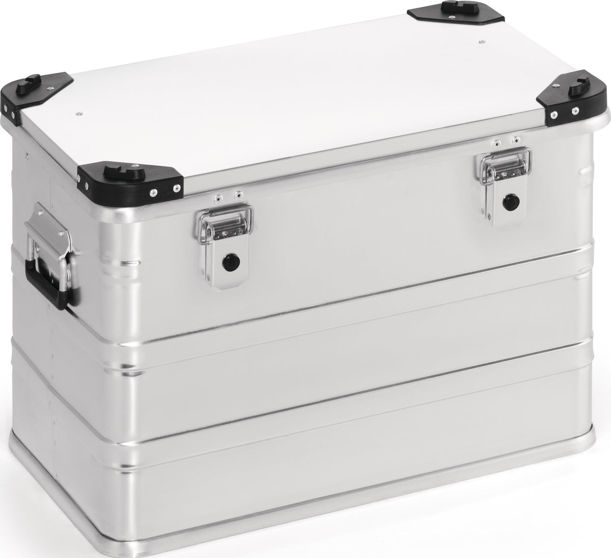 NORDWEST Aluminiumbox 29 l mit Klappverschluss und Stapelecken – robuste Transportbox 432 x 335 x 277 mm
