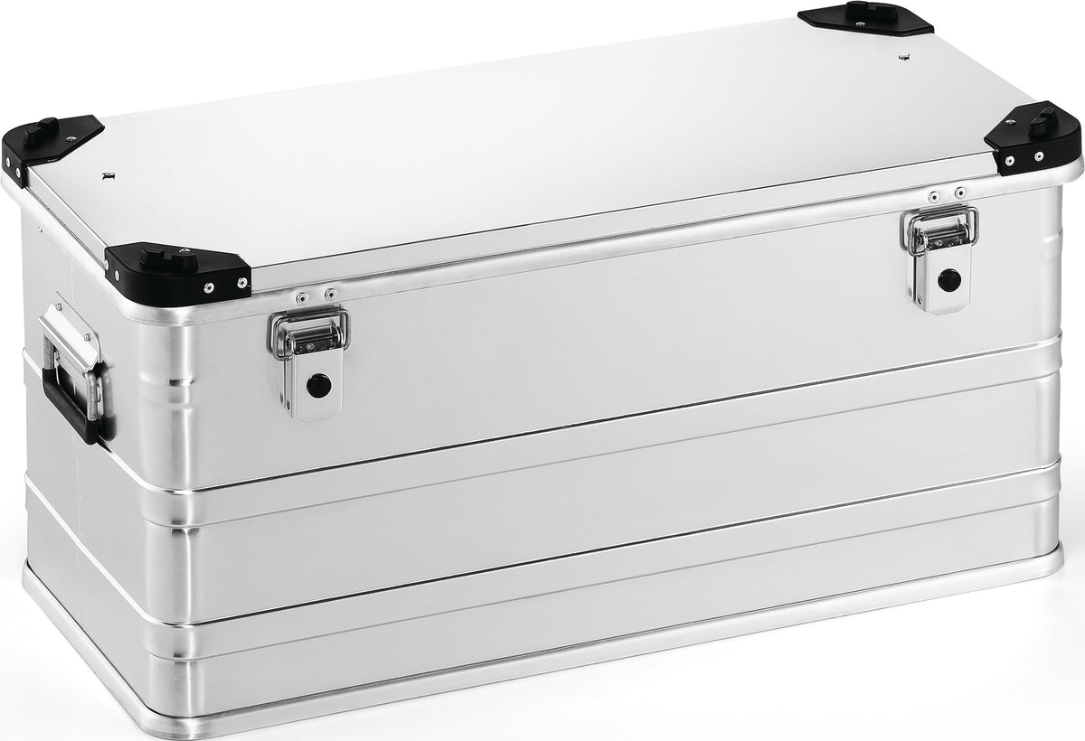 NORDWEST Aluminiumbox 29 l mit Klappverschluss und Stapelecken – robuste Transportbox 432 x 335 x 277 mm
