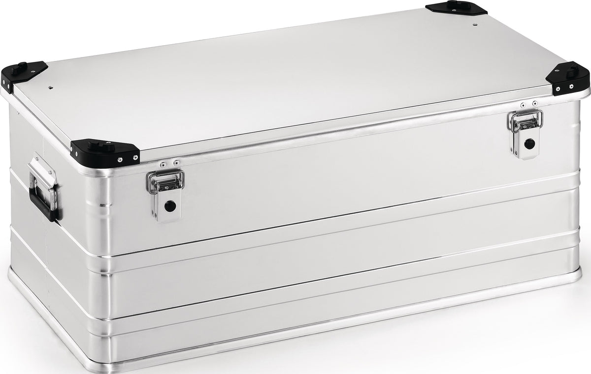 NORDWEST Aluminiumbox 29 l mit Klappverschluss und Stapelecken – robuste Transportbox 432 x 335 x 277 mm
