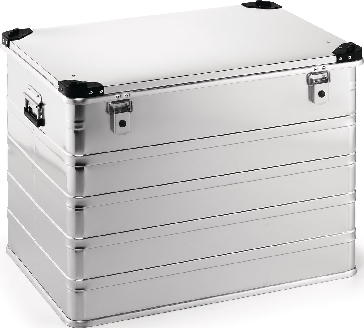 NORDWEST Aluminiumbox 29 l mit Klappverschluss und Stapelecken – robuste Transportbox 432 x 335 x 277 mm