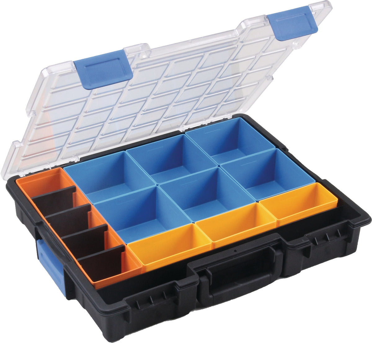 ALLIT Sortimentskasten Euro Plus Pro 440x355x76 mm, 23 Fächer, 4 Trennstege, transparent/schwarz