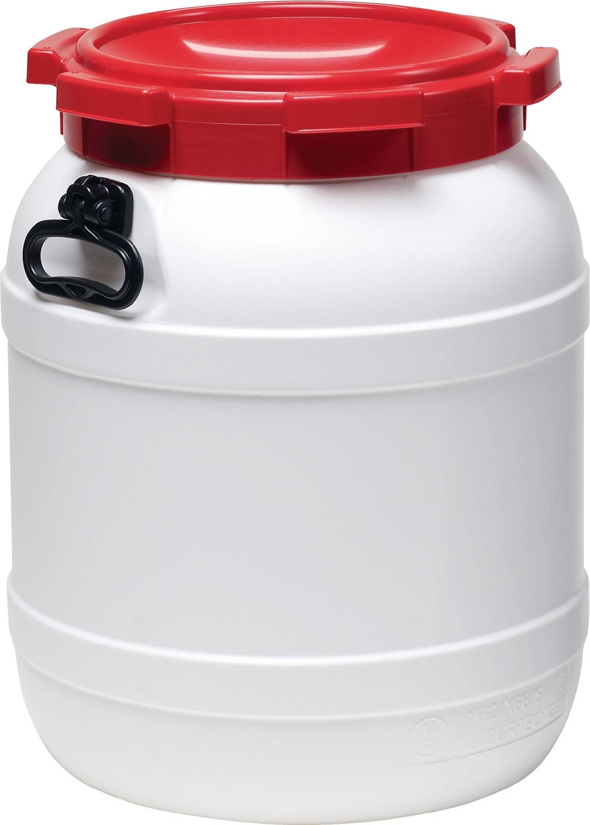 CurTec Weithalsfass 6,0 l PE weiß mit rotem Deckel – UN-X-zertifiziert, luft- und wasserdicht
