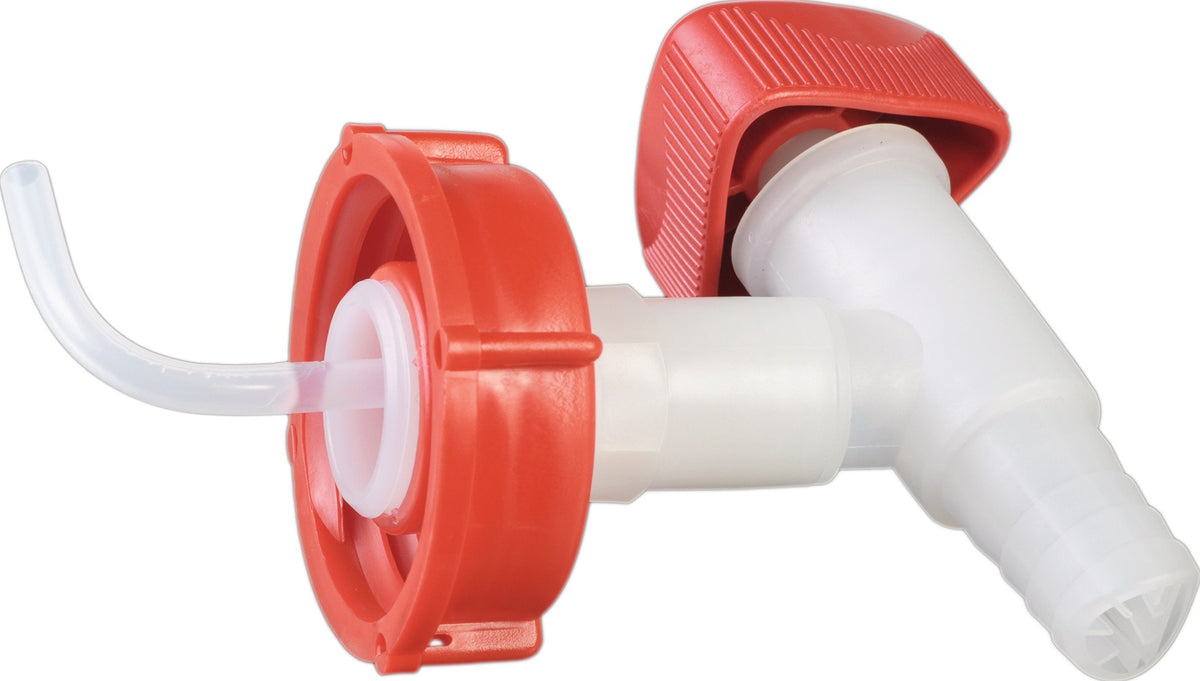 HÜNERSDORFF Auslaufhahn HDPE/LDPE R 1/2+R 3/4 Zoll mit 360° Drehfunktion