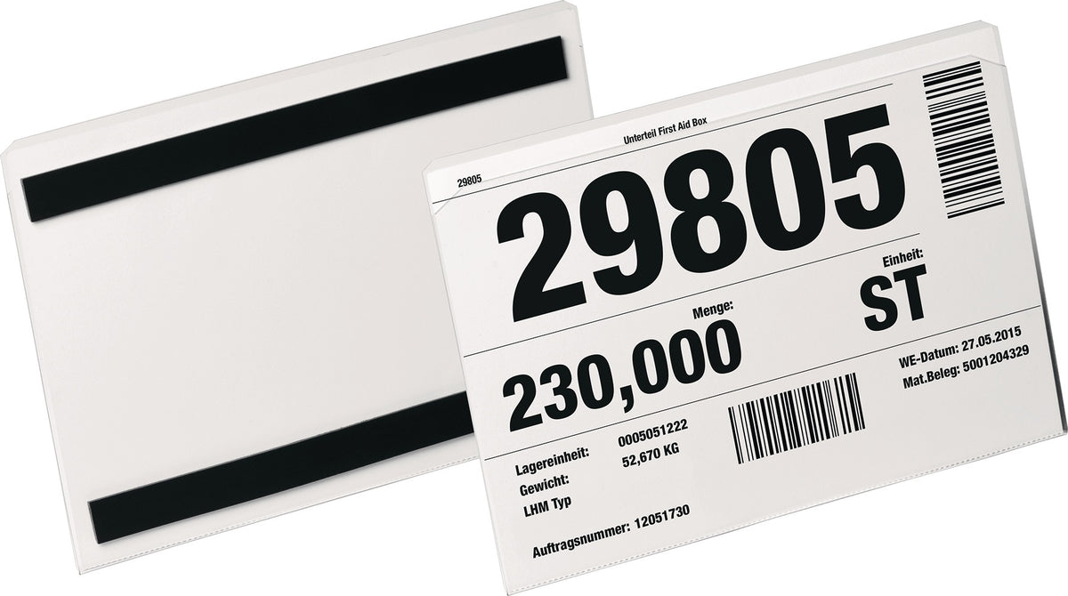 DURABLE Etikettentasche 100x38 mm transparent magnetisch für Metallflächen