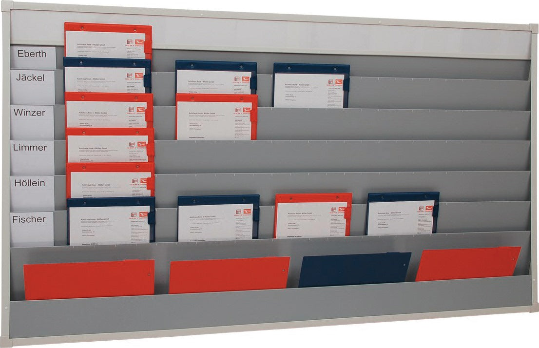 EICHNER Planungstafel 1580x900 mm mit 6 Schienen – Organisationstafel für DIN A4 Belege