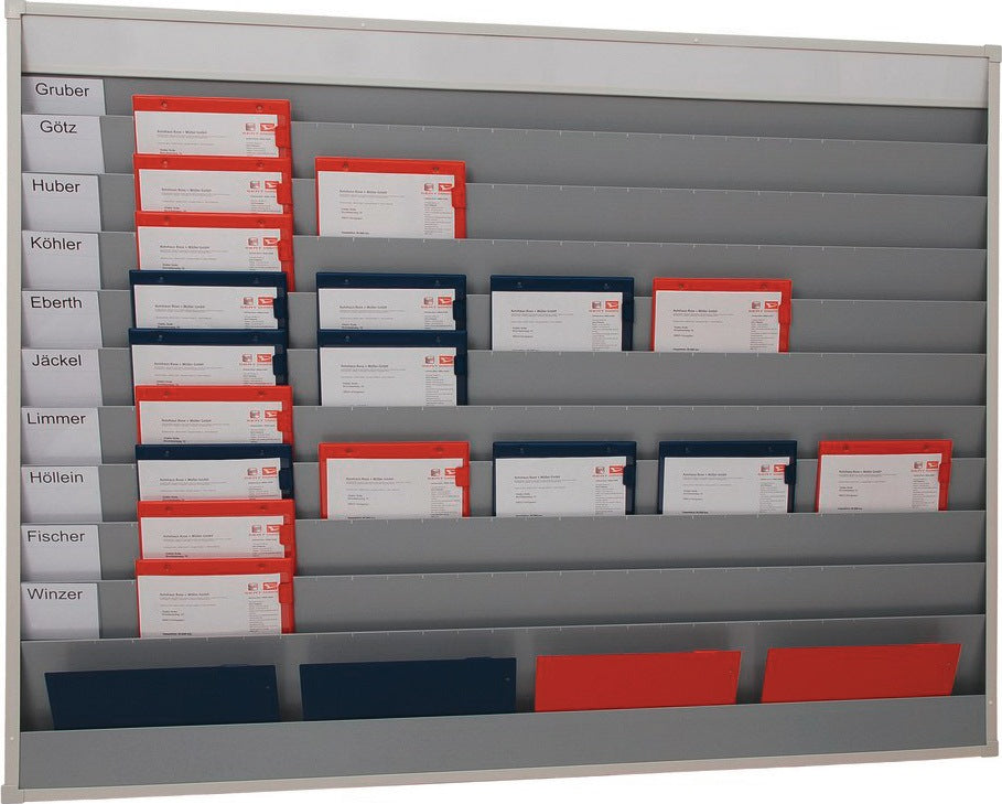 EICHNER Planungstafel 1580x900 mm mit 6 Schienen – Organisationstafel für DIN A4 Belege