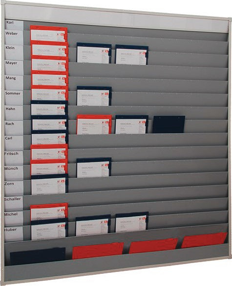 EICHNER Planungstafel 1580x900 mm mit 6 Schienen – Organisationstafel für DIN A4 Belege