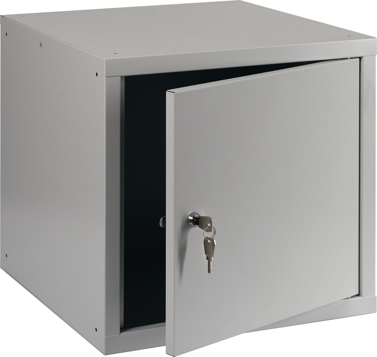 NORDWEST Schließfachschrank 1 Abteil 450x450x450 mm lichtgrau Stahlblech abschließbar