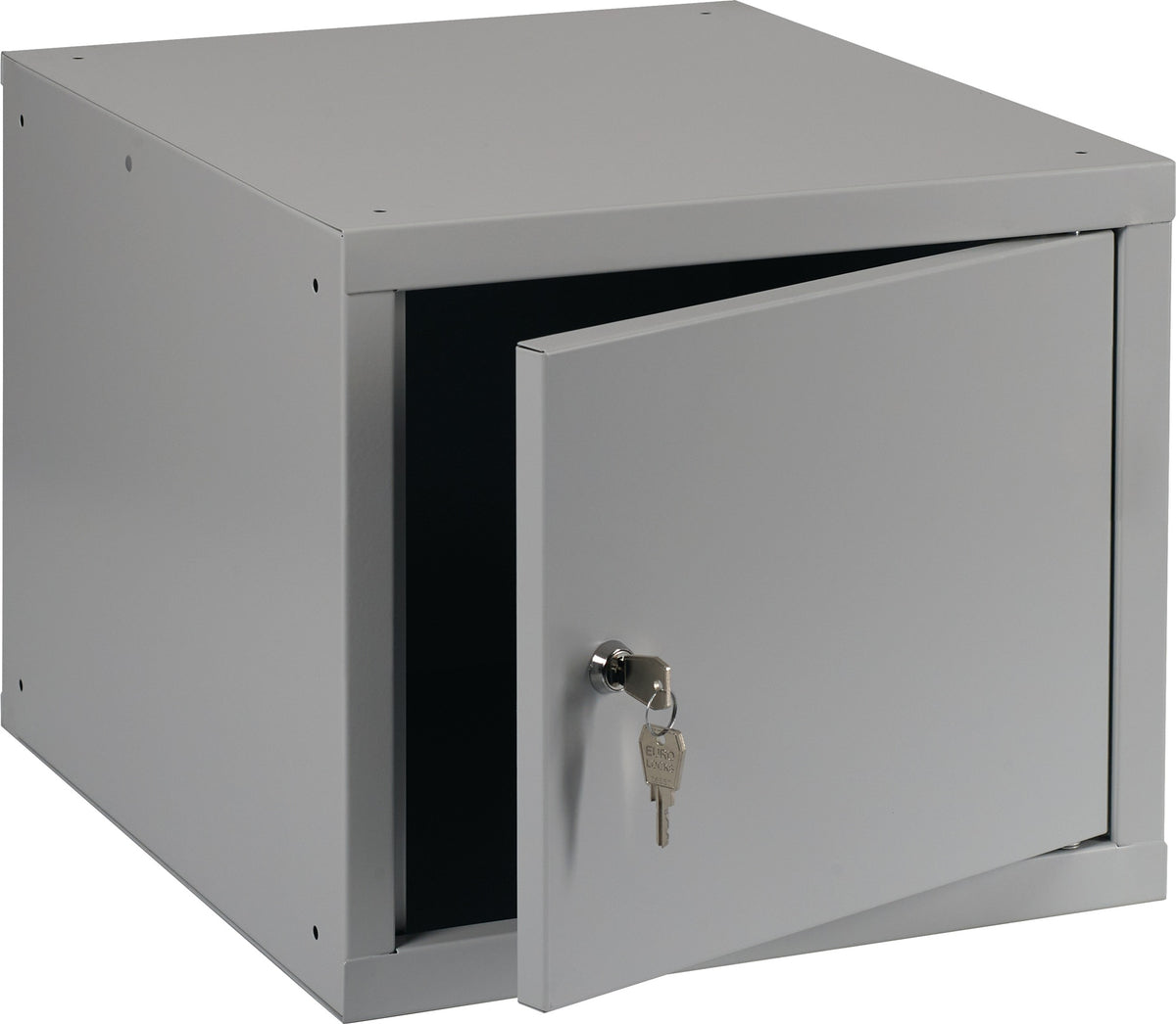 NORDWEST Schließfachschrank 1 Abteil 450x450x450 mm lichtgrau Stahlblech abschließbar