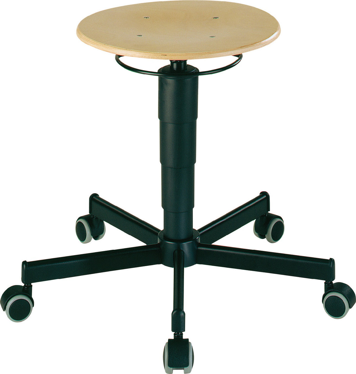 BIMOS Drehhocker Buche natur mit Sitzhöhenverstellung 460-630 mm für ergonomisches Arbeiten