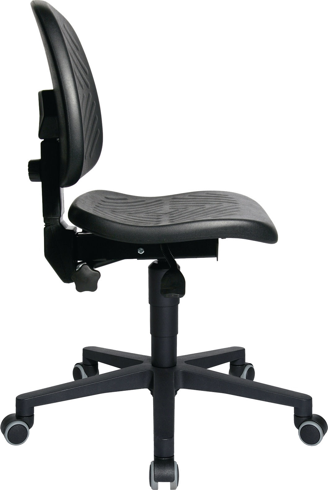 TOPSTAR Arbeitsdrehstuhl TEC 40 mit Polyurethanschaum, Permanentkontakt und Sicherheits-Doppelrollen