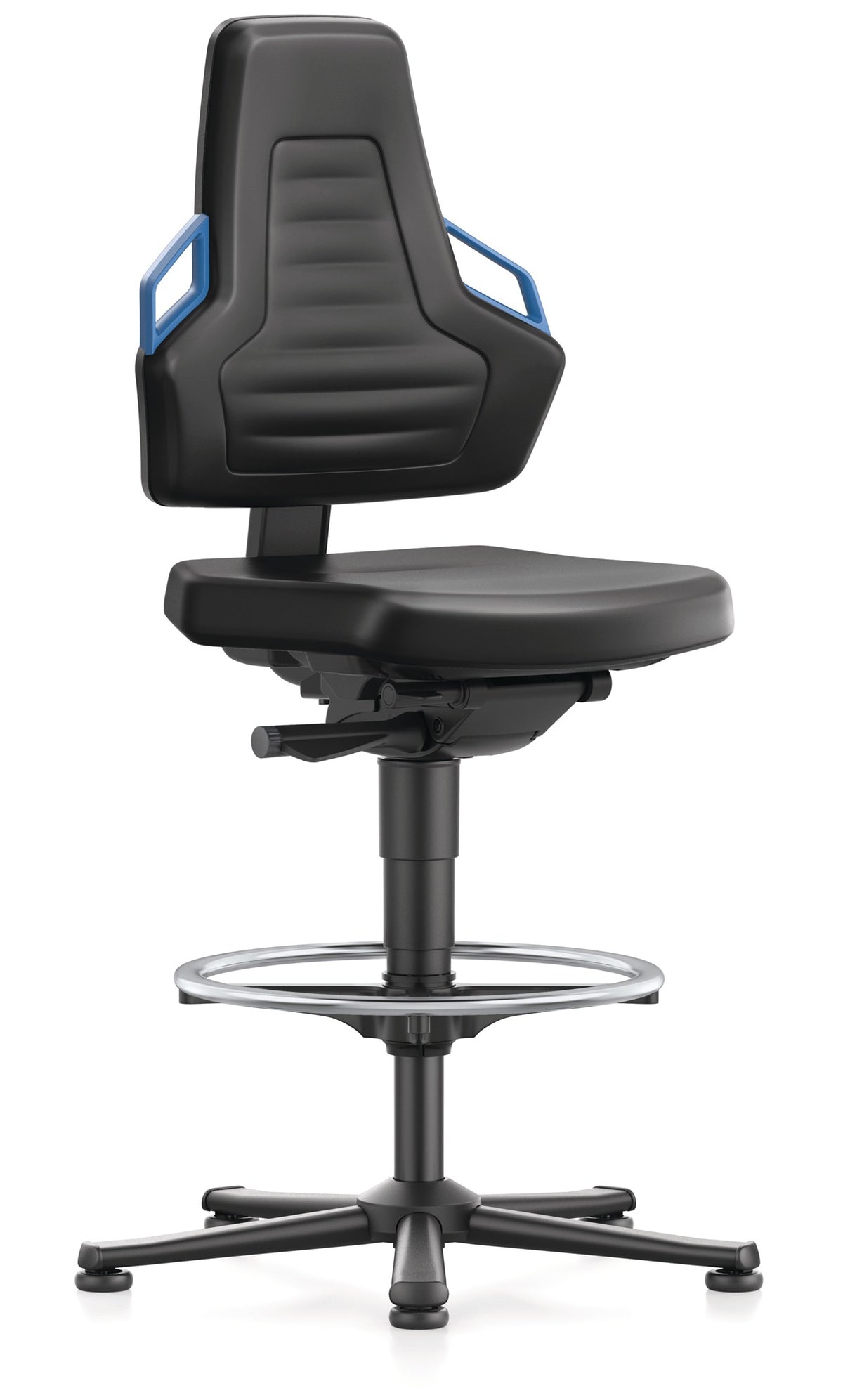 Arbeitsdrehstuhl Nexxit Bodengleiter + Fußring von BIMOS – ergonomisch mit Synchrontechnik
