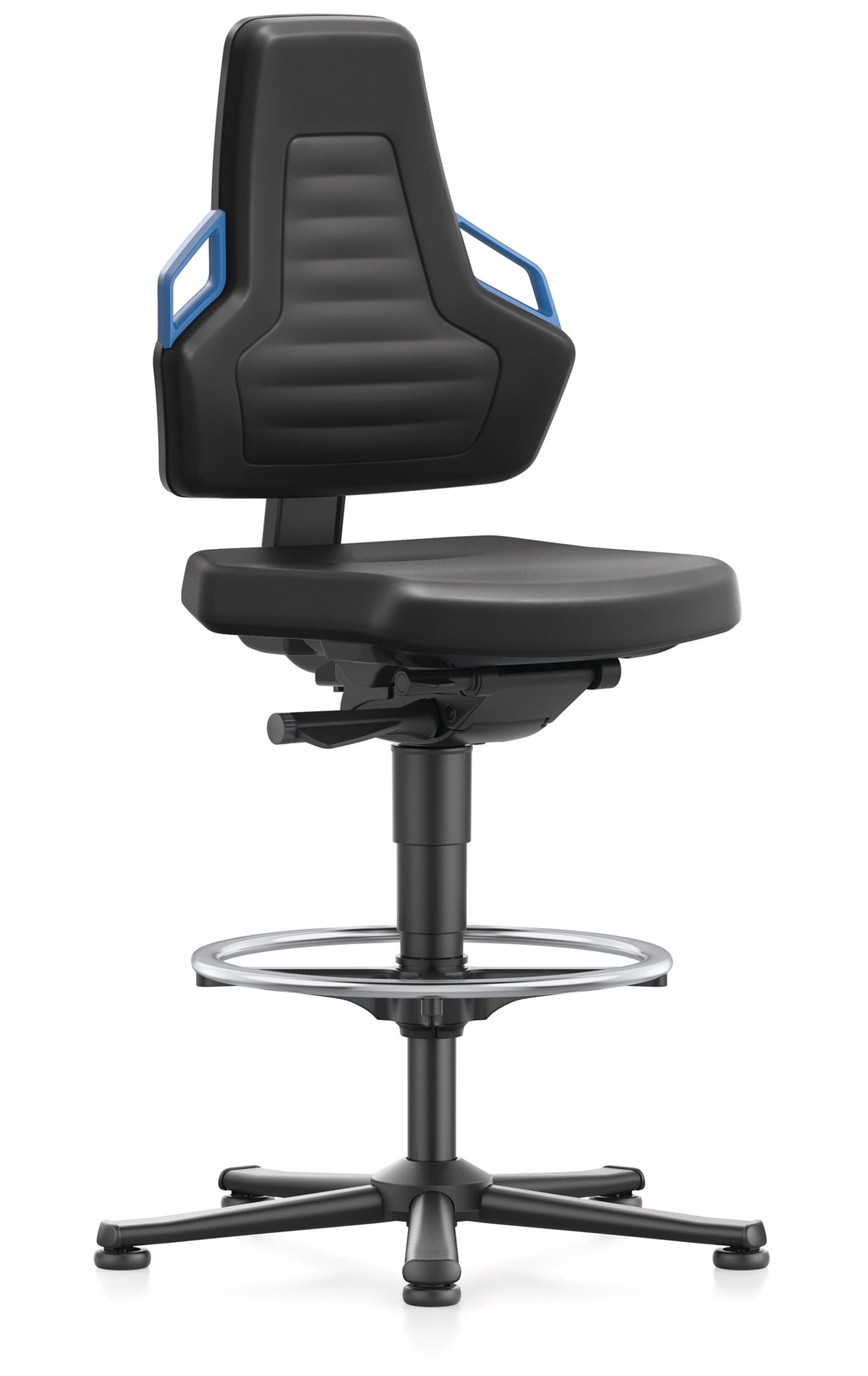 Arbeitsdrehstuhl Nexxit Bodengleiter + Fußring von BIMOS – ergonomisch mit Synchrontechnik