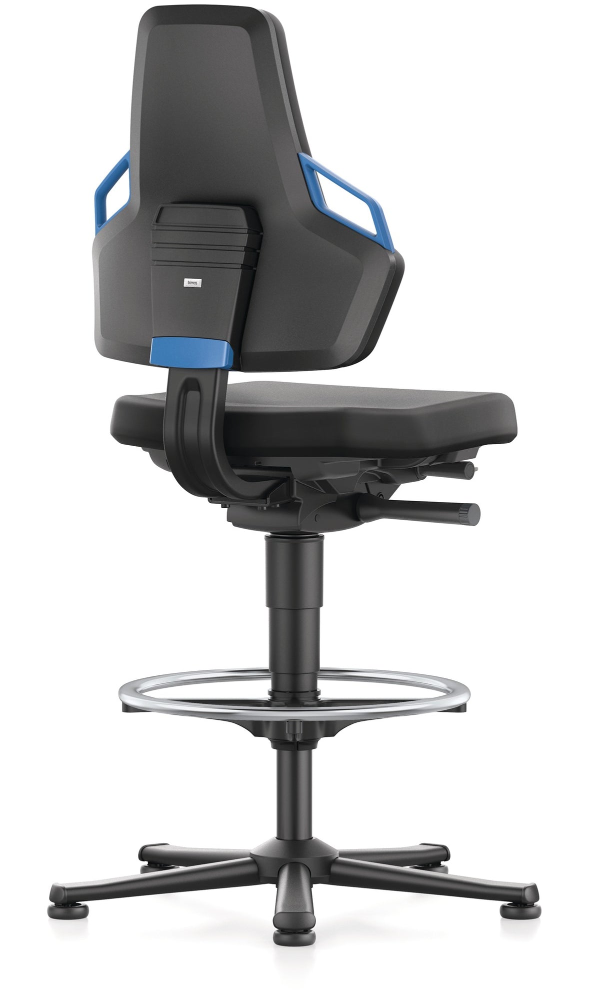 Arbeitsdrehstuhl Nexxit Bodengleiter + Fußring von BIMOS – ergonomisch mit Synchrontechnik
