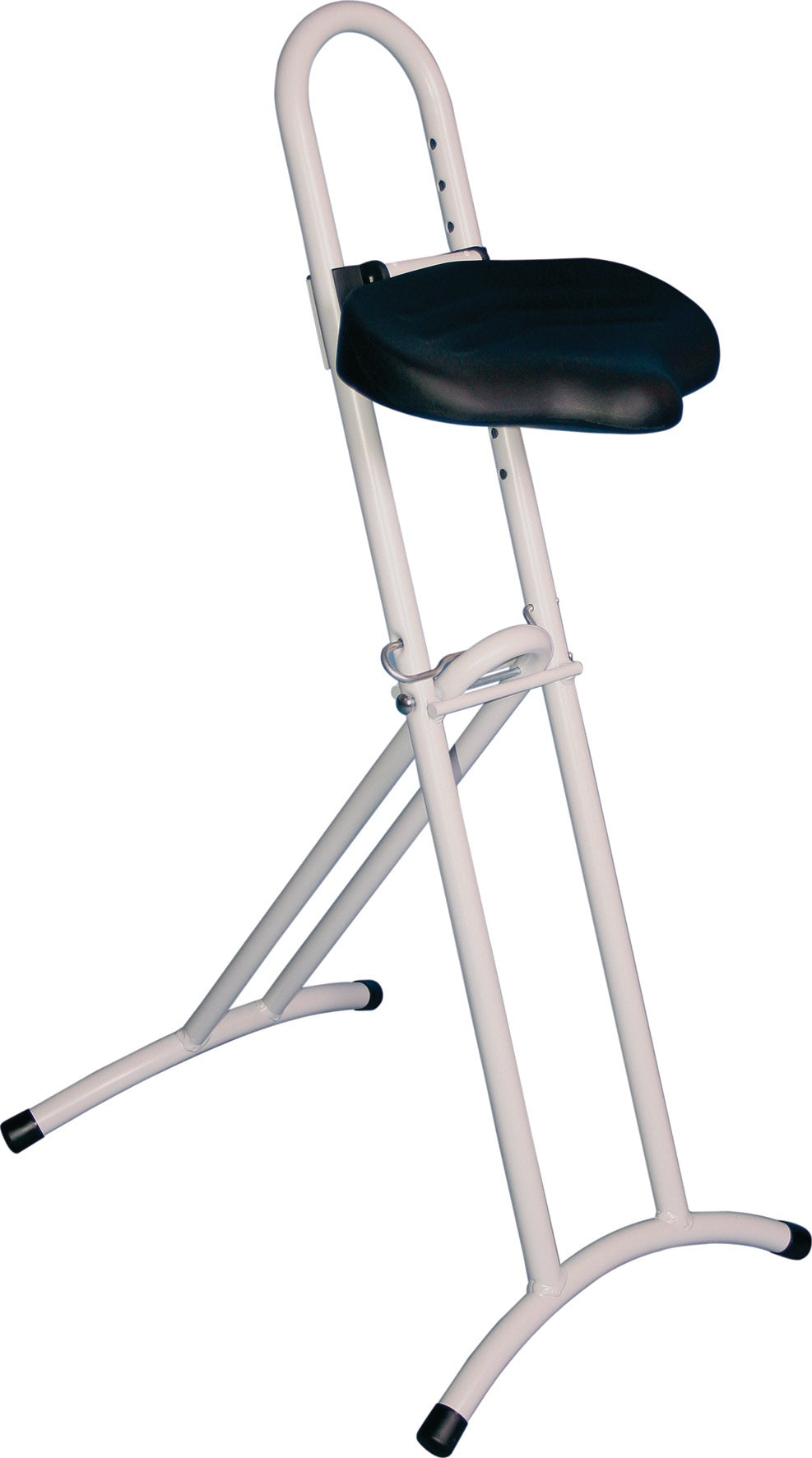 LOTZ Stehhilfe Integralschaum Sitz mit Höhenverstellung 610-860 mm, lichtgraues Stahlrohrgestell