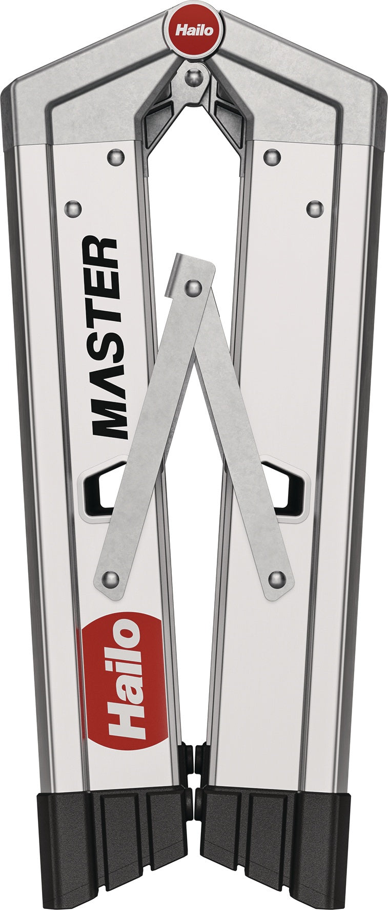 HAILO Stahlrohr-Tritt Master D80 mit 2 Stufen und Plattform, 470 mm Arbeitshöhe, Aluminium