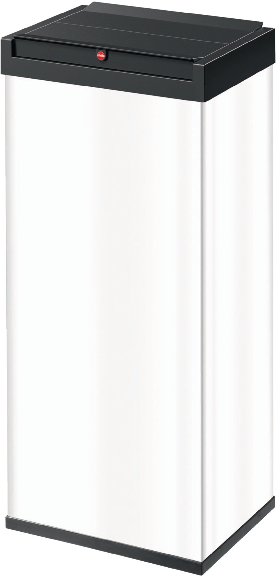 HAILO Abfallbehälter 52 l – Weiß, Stahlblech, Schwingdeckel, 763 x 339 x 260 mm