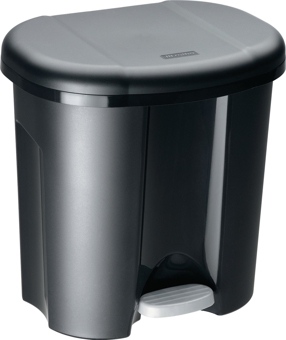 ROTHO Tretabfallsammler DUO 2x10l – Doppel-Mülleimer mit Tretmechanismus, schwarz
