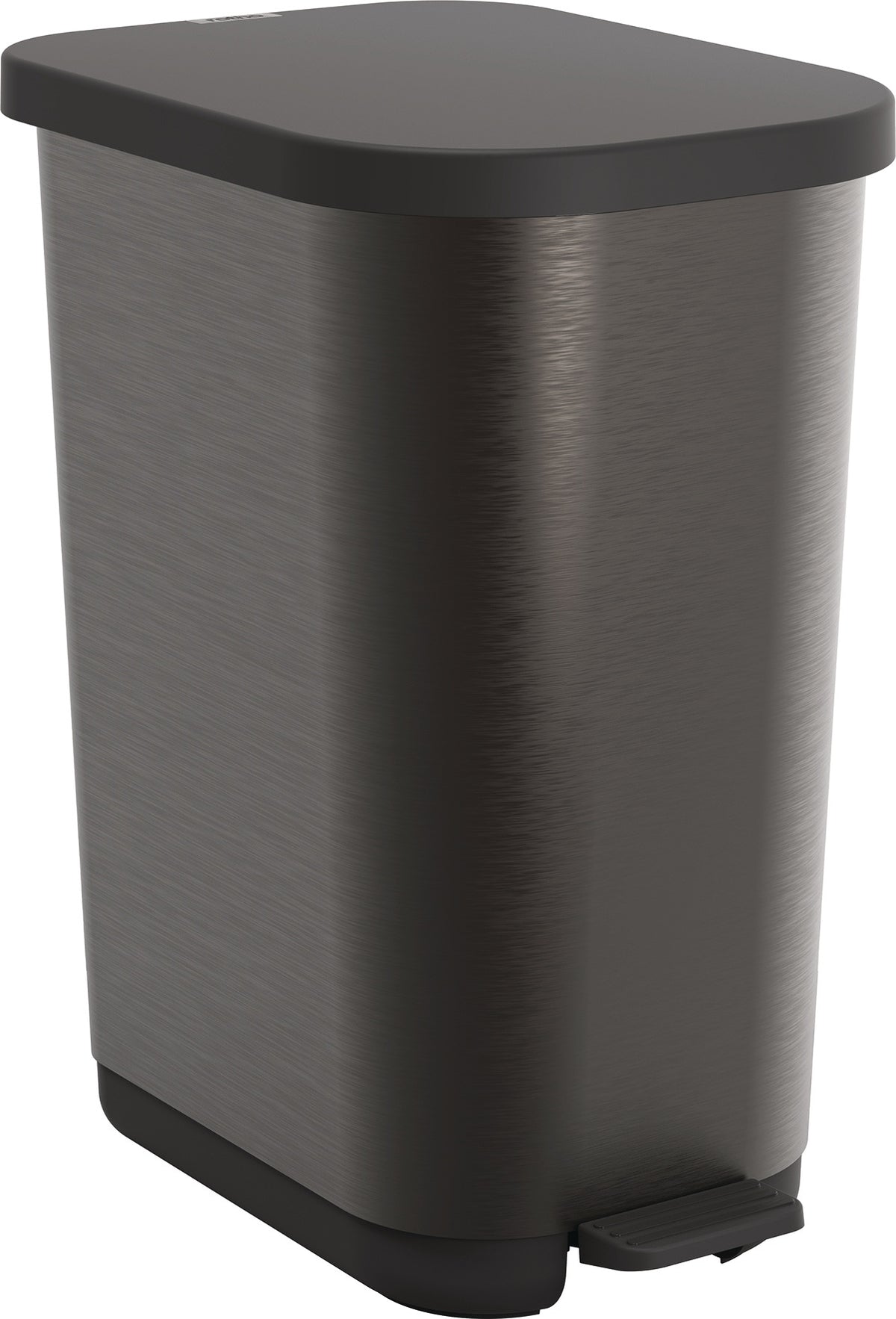 ROTHO Tretabfallsammler RIBO 35 l mit verstellbarem Müllbeutelhalter, silber/schwarz