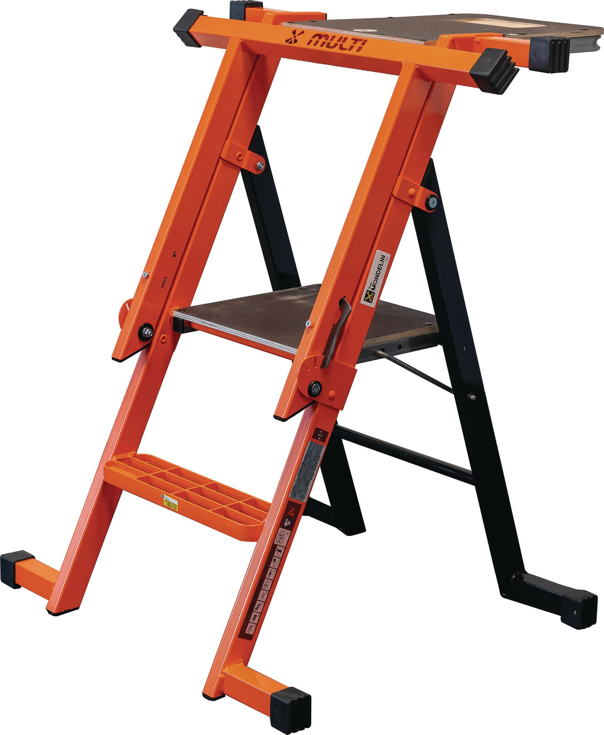 MONDELIN Trittleiter MULTI-X 4-in-1 Aluminium 2 Stufen Plattformhöhe 470 mm