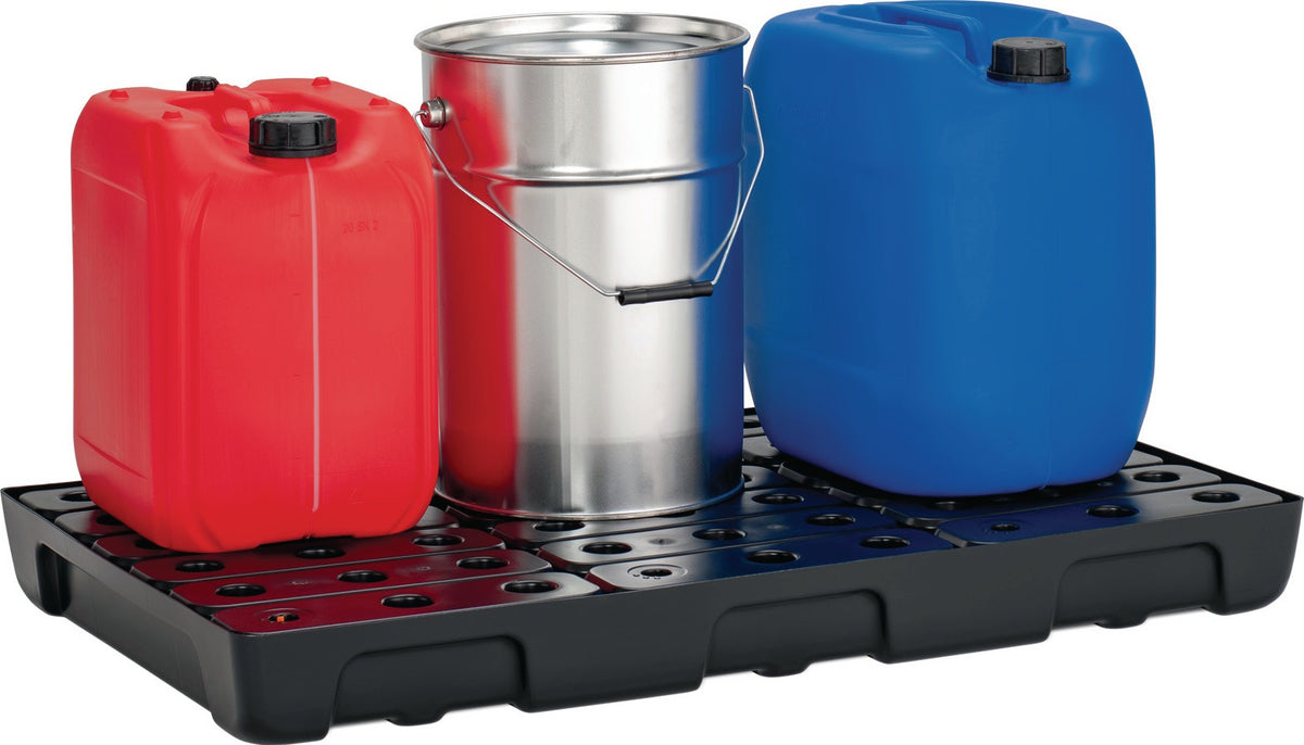 CEMO Regalwanne 21 l PE mit PE-Rost & Leckanzeiger – 976 x 395 x 95 mm