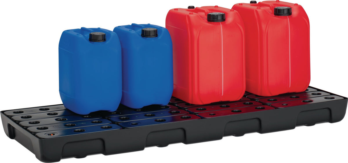 CEMO Regalwanne 21 l PE mit PE-Rost & Leckanzeiger – 976 x 395 x 95 mm