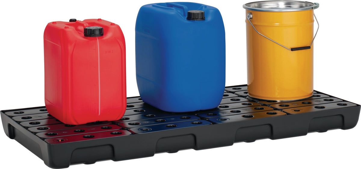 CEMO Regalwanne 21 l PE mit PE-Rost & Leckanzeiger – 976 x 395 x 95 mm