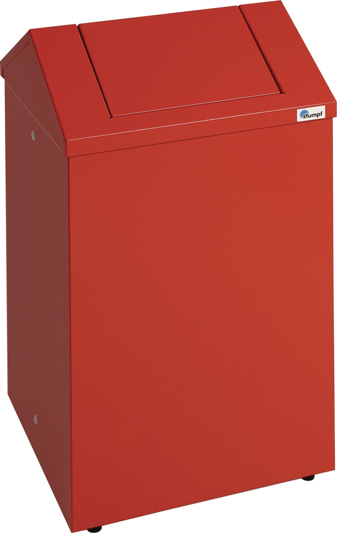 STUMPF Putzwollkasten 45 l feuerrot – Sicherheitsbehälter mit Pendeldeckel, Stahlblech