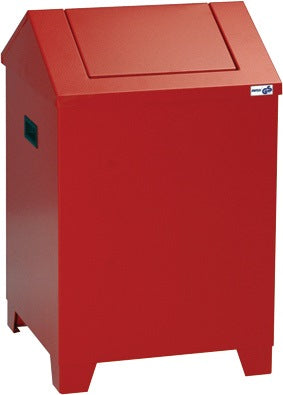 STUMPF Putzwollkasten 45 l feuerrot – Sicherheitsbehälter mit Pendeldeckel, Stahlblech