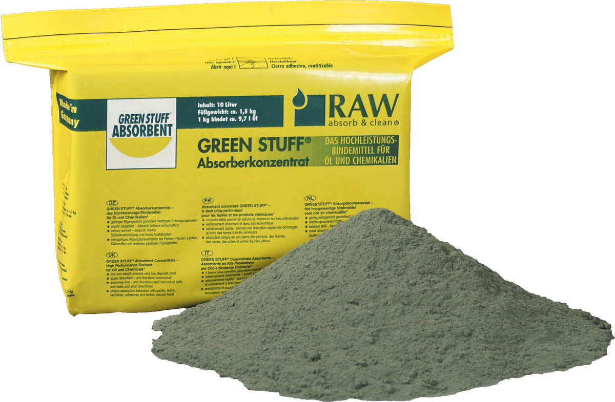 RAW Green Stuff® Absorberkonzentrat 50 l – Hochkonzentriertes Bindemittel für Öl und Chemikalien