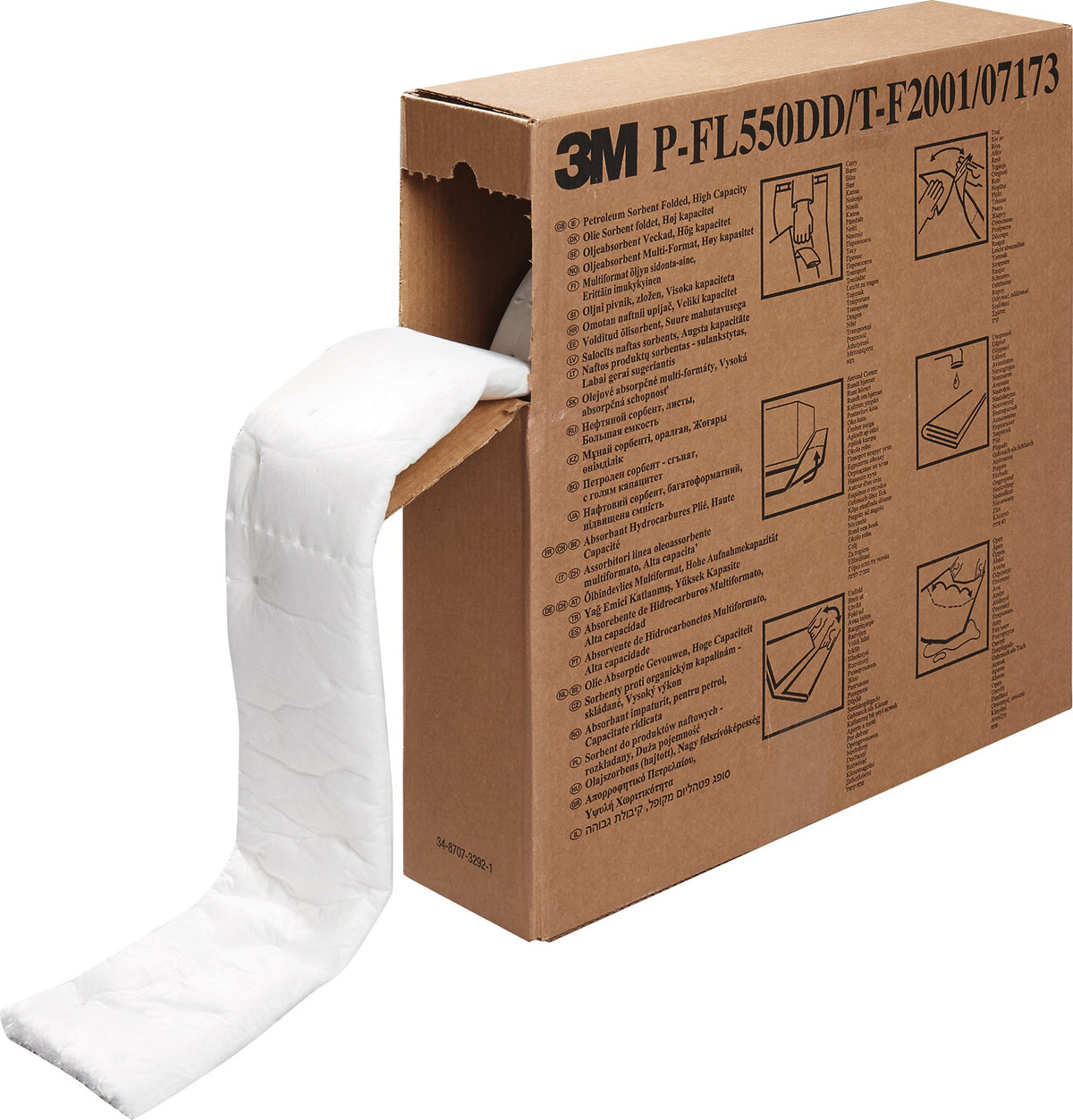 3M Ölbindevlies TF 2001 – 15,2 m x 12 cm, wasserabweisend, bindet bis 119 l/VE