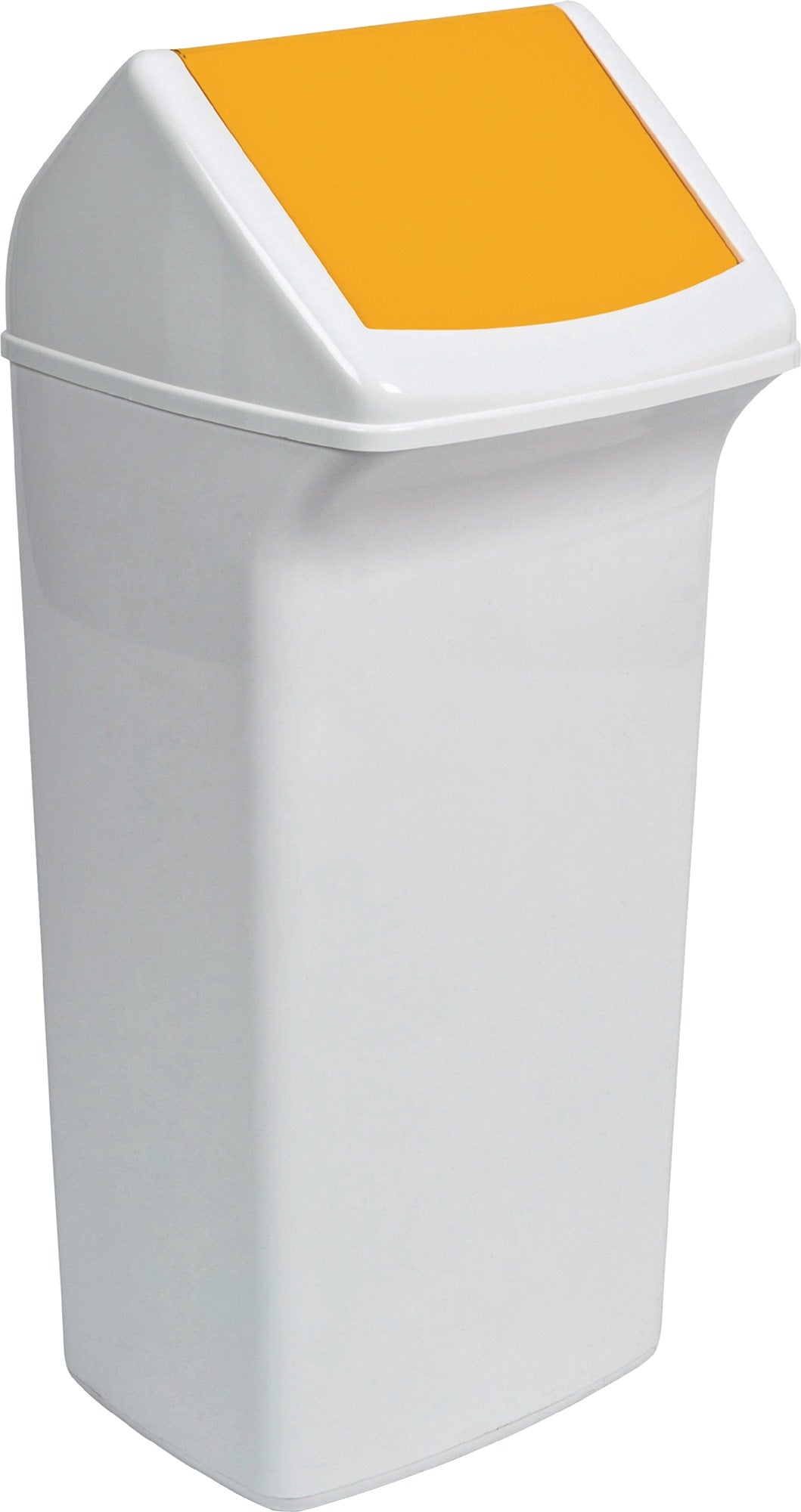 DURABLE Wertstoffsammler 40 l mit Deckel – weiß/gelb, H747xB320xT366 mm