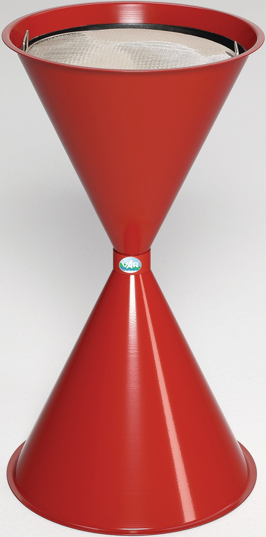 VAR Standascher D400xH730mm rot Stahlblech – Robuster Ascher mit Sieb