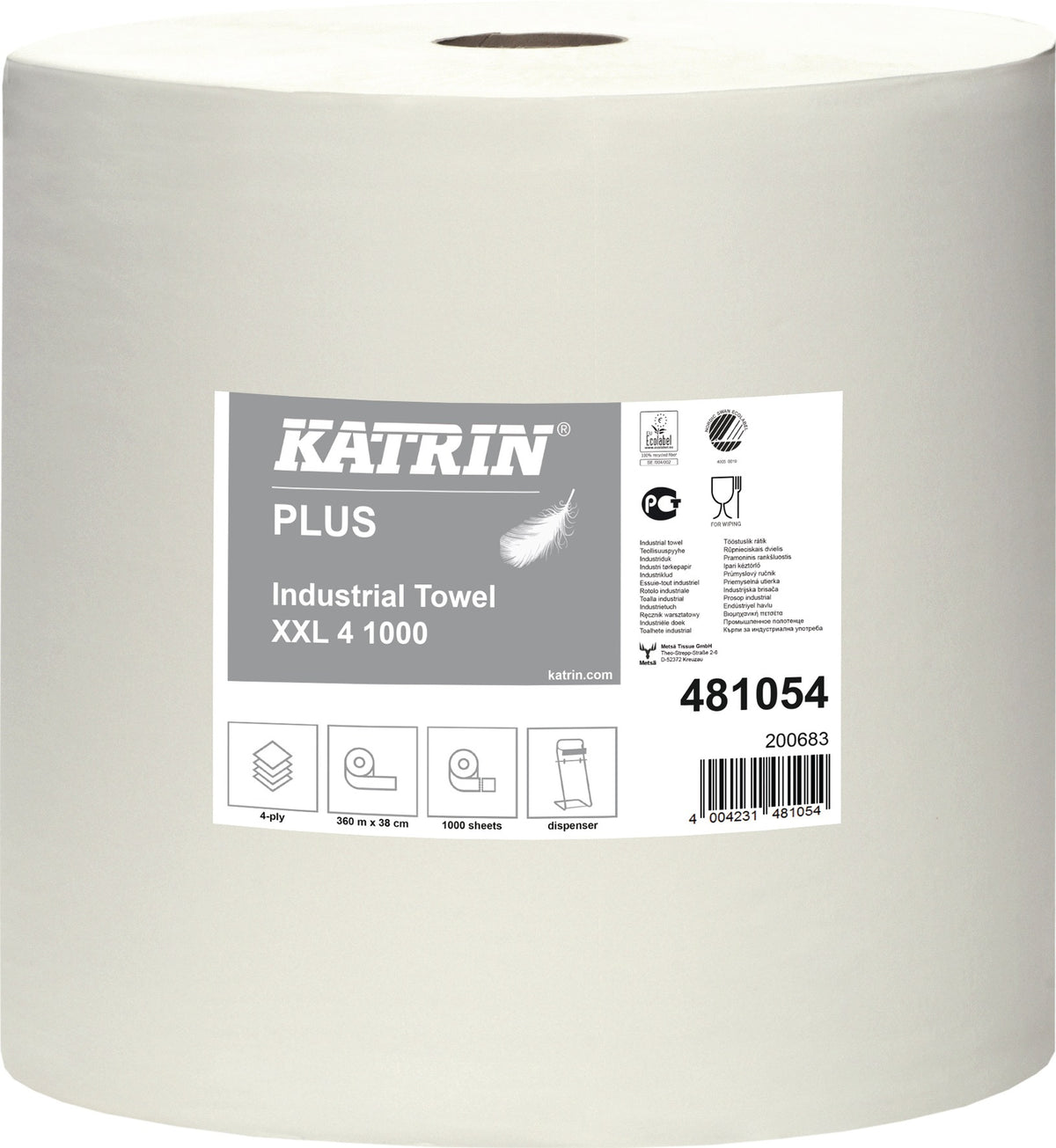 ELOS Putzpapier Katrin Plus XXL 4-lagig hochweiß 1000 Blatt Rolle