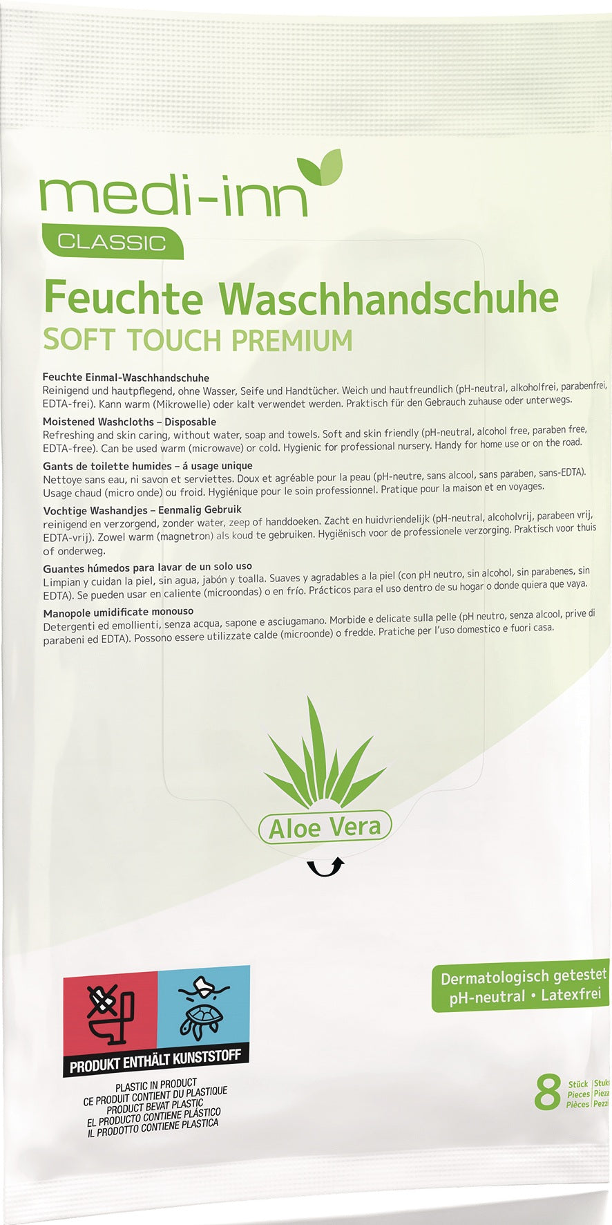 Waschhandschuh pH-neutral weiß BODYPRODUCTS – Feuchtwaschhandschuh ohne Wasser, Viskose/Polyester