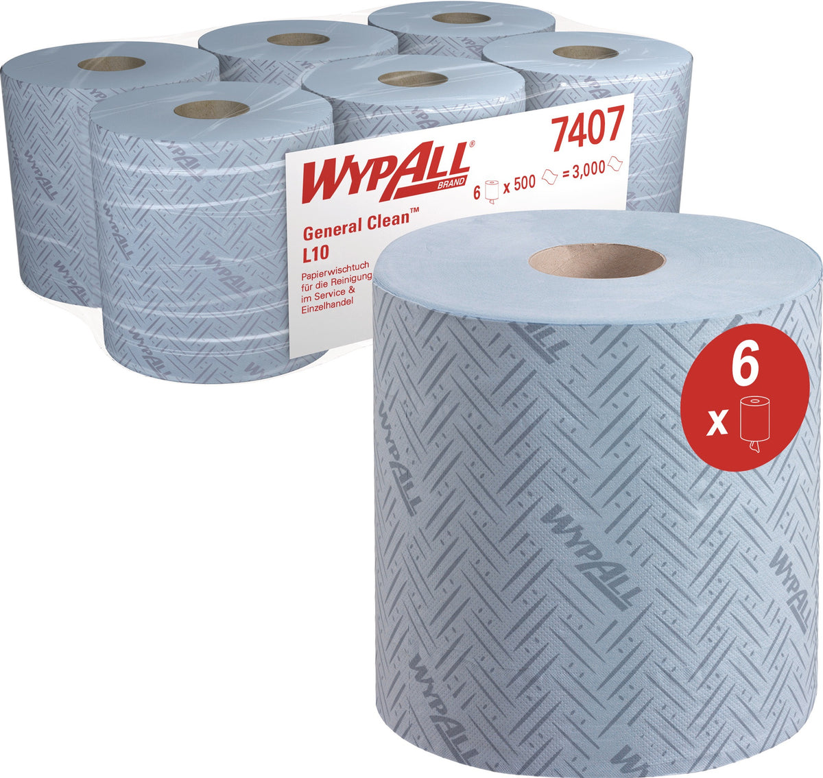 WYPALL L10 EXTRA Putztuch 7202, 1-lagig perforiert, AIRFLEX, 1000 Tücher