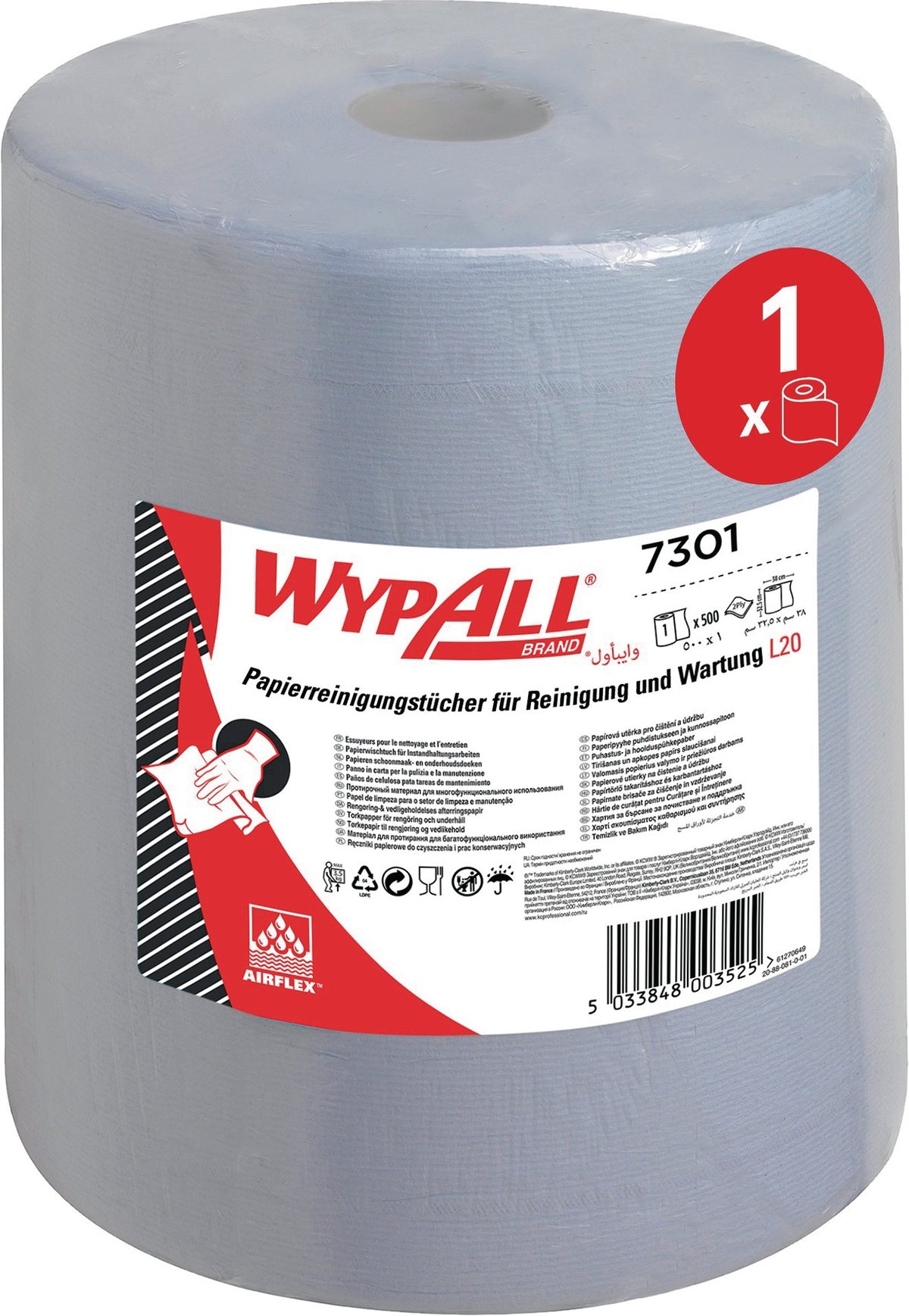 KIMBERLY-CLARK WYPALL L20 Wischtuch 2-lagig blau 500 Tücher Rolle