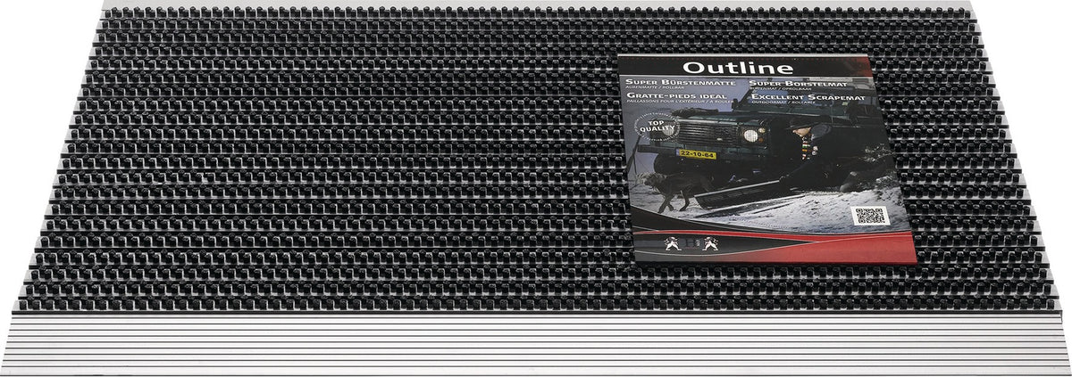 HAMAT Fußmatte Alu-Anlaufkante schwarz/silber PP/Alu 500x800x22 mm für den Außenbereich