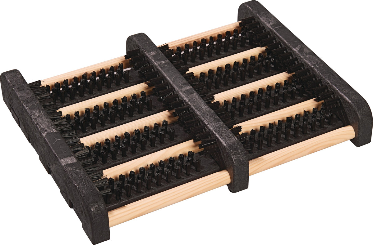 HAMAT Schuhreiniger Fußmatte mit Reinigungsbürsten 270x340x55 mm – 100% Polypropylen, schwarz/natur