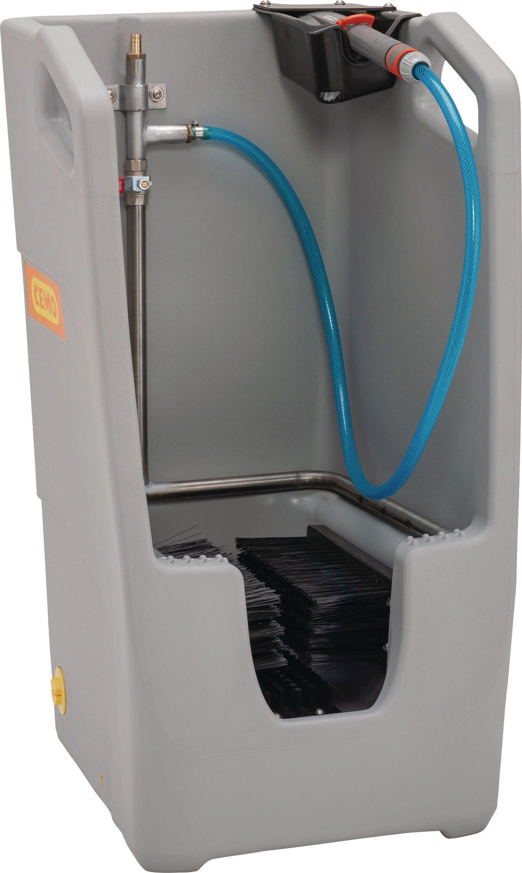 CEMO Stiefelreiniger B490xT530xH880mm mit Sammelstelle PE – Robuste Reinigungsstation