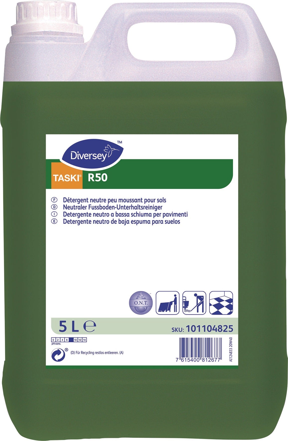 TASKI® R50 Fußbodenreiniger 1l Flasche – Neutralreiniger für Hartböden, 6er-Pack