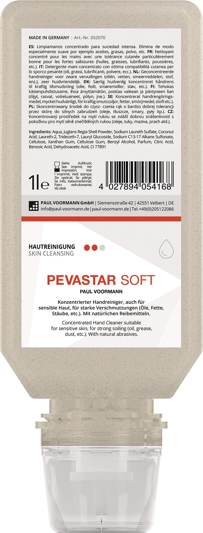 PAUL VOORMANN Handreinigung PEVASTAR SOFT 250 ml Tube – silikon- und lösemittelfrei