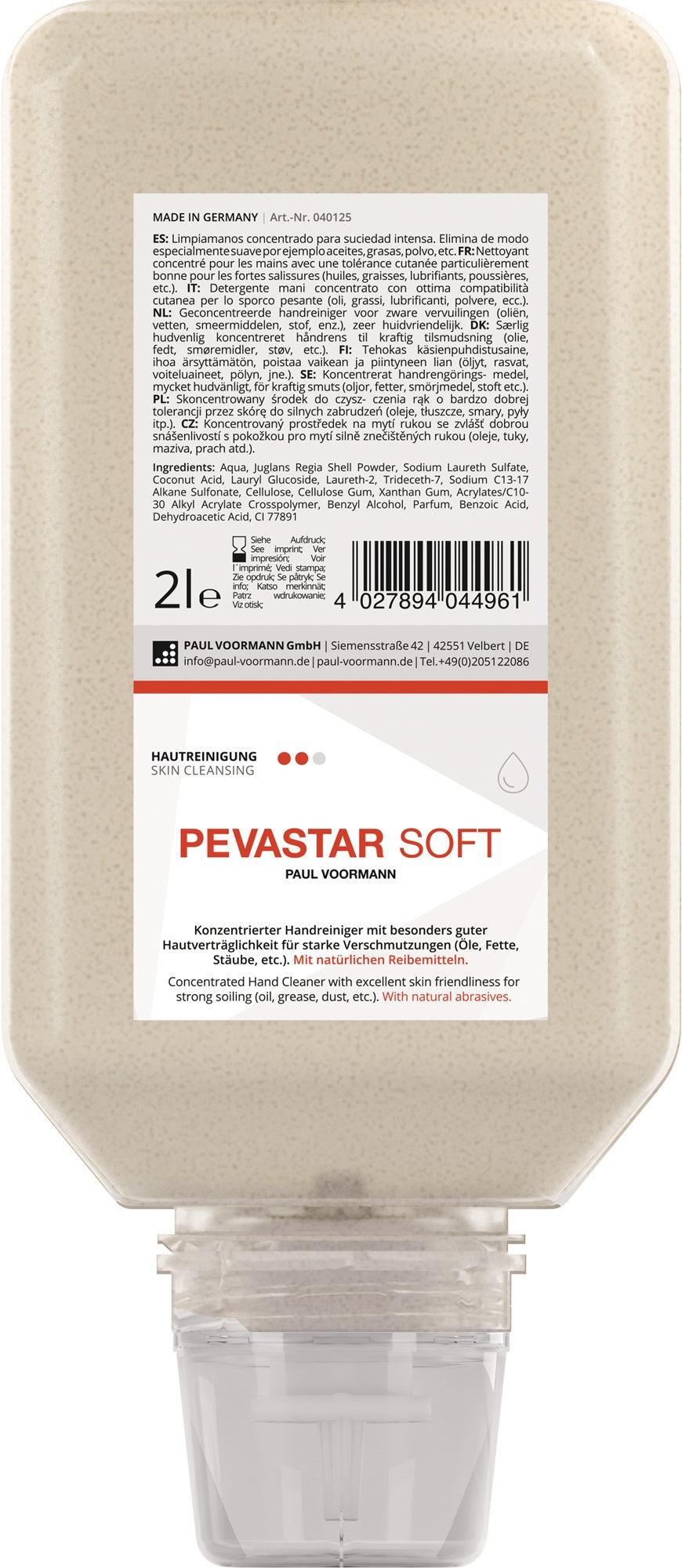 PAUL VOORMANN Handreinigung PEVASTAR SOFT 250 ml Tube – silikon- und lösemittelfrei