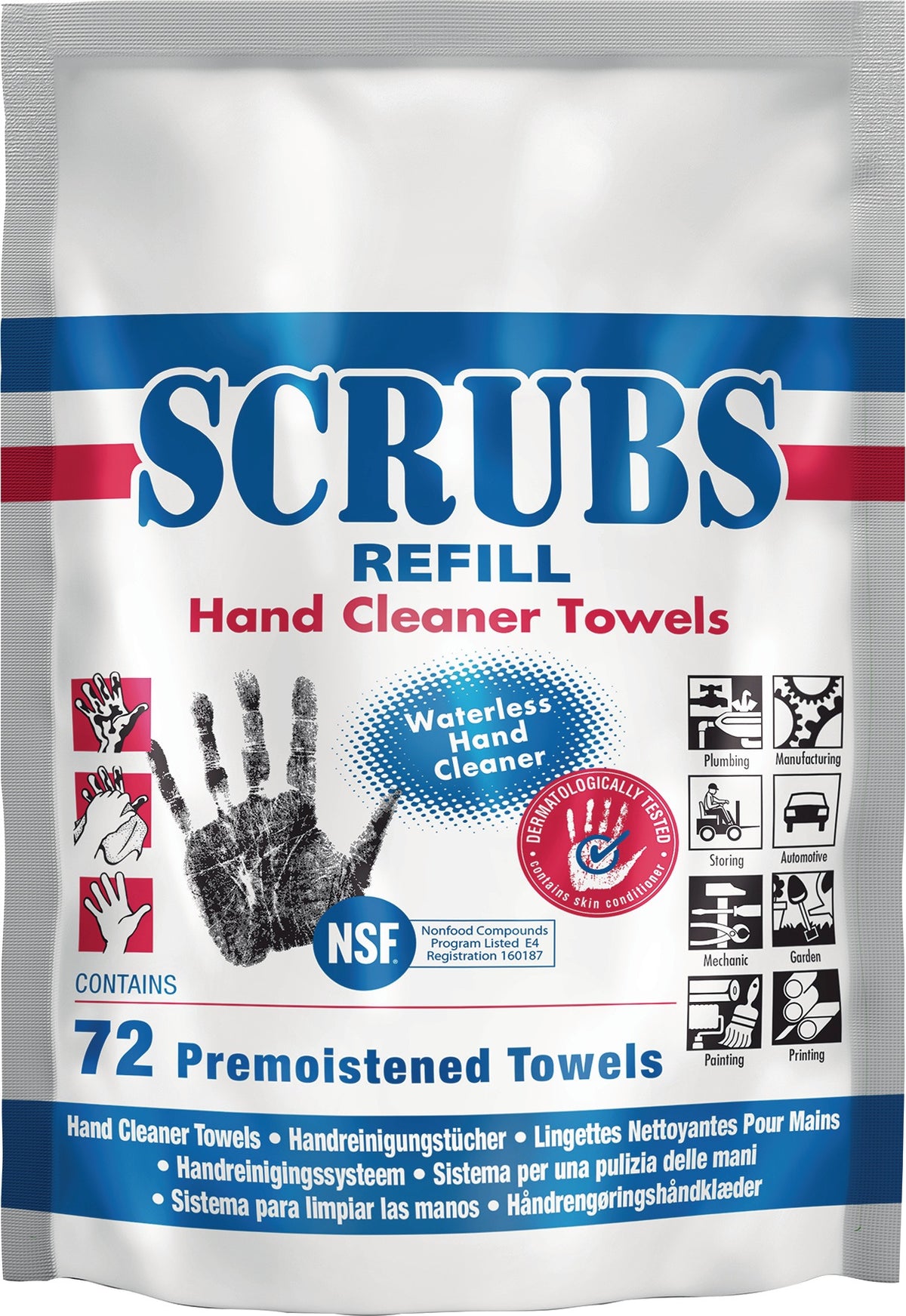 SCRUBS Handreinigungstuch 72 St. Eimer – ohne Wasser, für starke Verschmutzungen